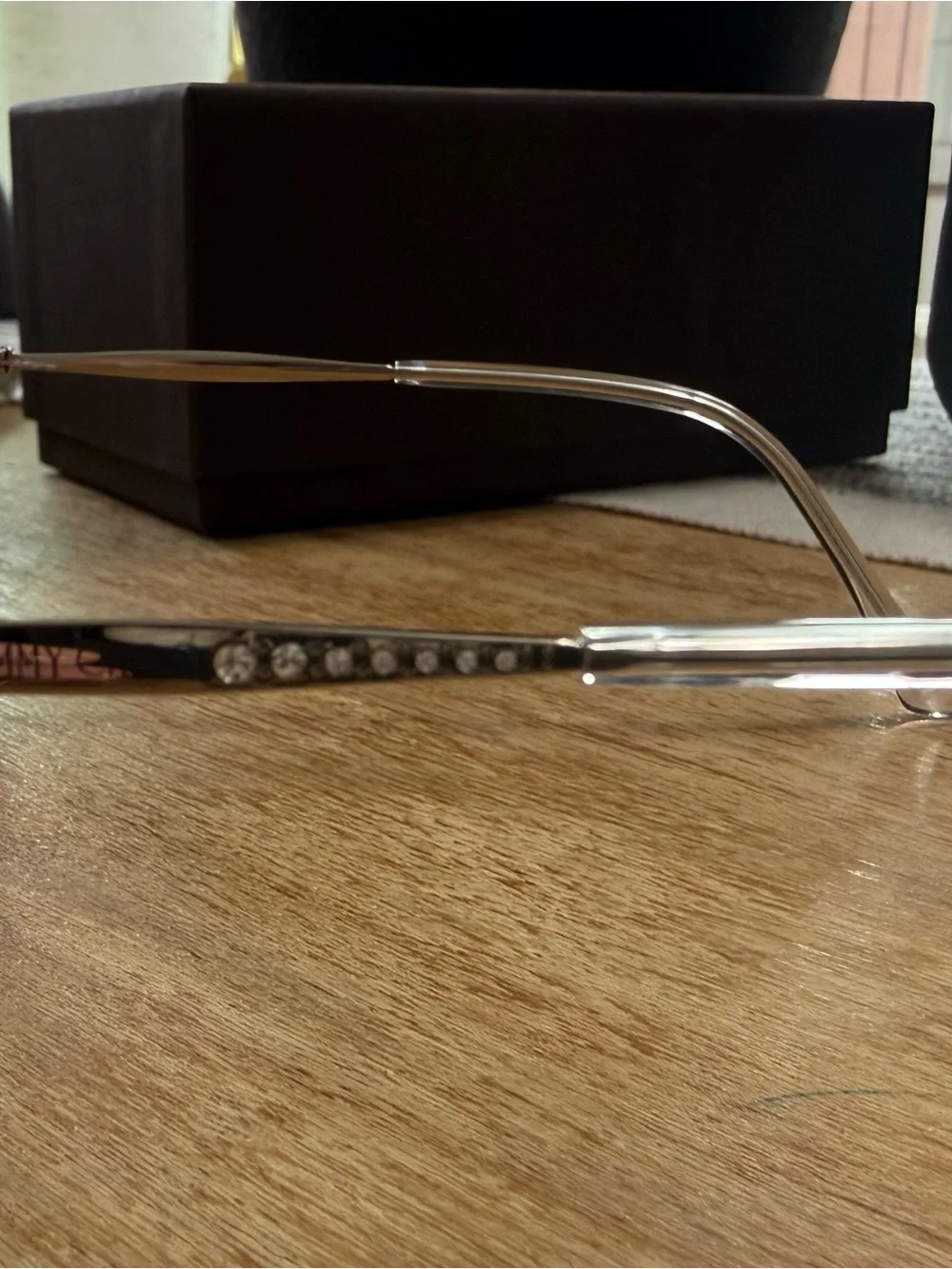 Jimmy Choo Clear Frame Sunglasses with Beige Textured Case